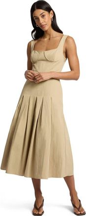 Onia Sweetheart Pleated Dress in Jute at Nordstrom, Size 00