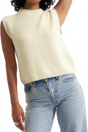 Callahan Shaker Knit Crewneck Muscle Tee In Cream