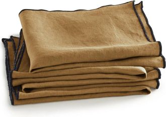 AM.PM Set van 4 servetten in gewassen linnen, Suzy