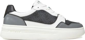 Guess Schoenen, Heren, Grijs, 40 EU, Leer, Grijze Sneakers Platform PU Leren Schoenen