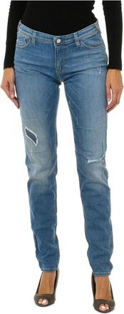 Armani Jeans Ripped Skinny Jeans - Dames - Slim Fit Jeans - Blauw - W25 - Katoen - Jeans