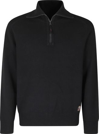 Parajumpers Caldonazzo Black Zippered Wool Cardigan