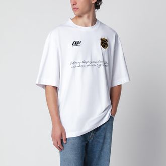 Off-white T-shirt bianca con stampe logo
