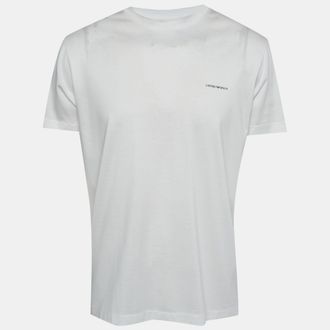 Emporio Armani White Jersey Crewneck Essential T-Shirt