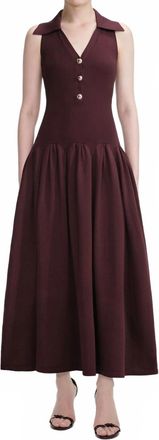 Self Portrait Womens Ribbed Knit Midi Dress In Brown