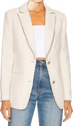 Retrofête Elfie Tweed Blazer In White