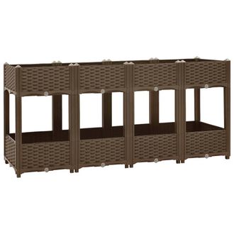 Berkfield Home Raised Bed 160x40x71 cm Polypropylene in Brown | Size: 160 x 40 x 71 cm