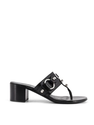 Balenciaga City Tong Leather Heeled Sandals