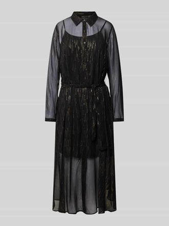 A|X Armani Exchange Midikleid aus Viskose mit Bindeg&uuml;rtel in Black, Gr&ouml;&szlig;e 34