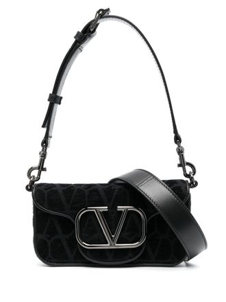 Valentino Garavani VLogo Signature canvas shoulder bag - Black