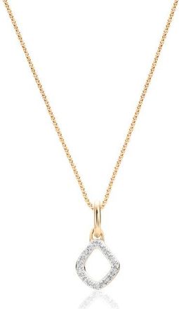 Monica Vinader Riva Mini Kite Diamond Pav&eacute; Pendant Charm in Yellow Gold/Diamond at Nordstrom, Size 17 In