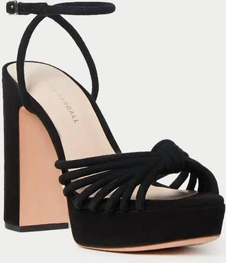 Loeffler Randall Womens Rivka Leather Knot Platform Sandal In Black