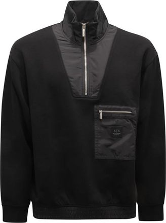 Armani Exchange Edition Sweatshirt met halve rits - Heren - Vesten met rits - Zwart - S - Hoodies & sweatvesten