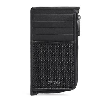 Ermenegildo Zegna Wallets & Cardholders, male, Black, Size: ONE SIZE Woven Leather Wallet