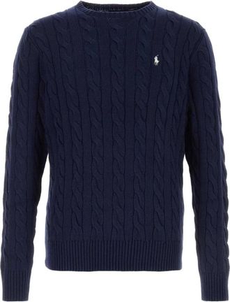Polo Ralph Lauren Cable Knit Crewneck Sweater - Heren - Ronde hals truien - Blauw - 2XL - Katoen - Truien & Vesten