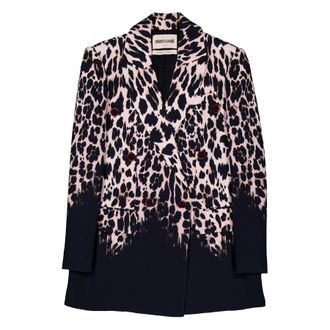 Roberto Cavalli Leopard Print Blazer, Brand Size 40 ( US Size 6 )