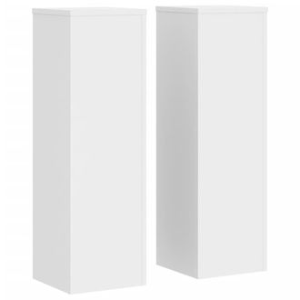 vidaXL Vidaxl Supporti Per Piante 2 Pz Bianchi 25x25x80 Cm Legno Multistrato