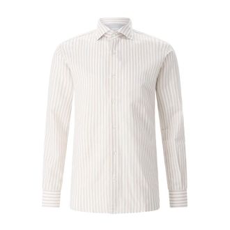 Eleventy Overhemd Lange Mouw - Heren - Zakelijke Overhemden - Beige - XL - Katoen - Overhemden