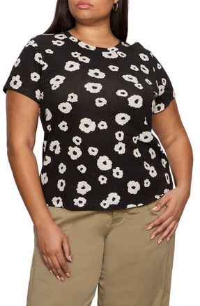 Sanctuary The Perfect T-Shirt in Black Petite Bloom at Nordstrom, Size 1X