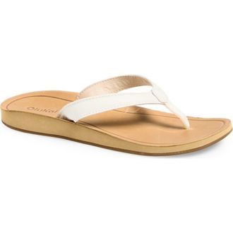 Olukai Southshore Flip Flop in Bright White /Warm Sand at Nordstrom, Size 10