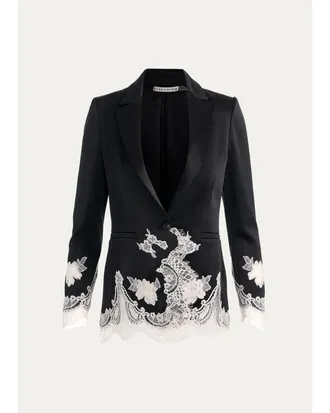 Alice & Olivia Breann Floral-Embroidered Blazer