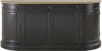Maisons du monde Aparador de 4 puertas y 2 cajones de pino reciclado negro 190 cm