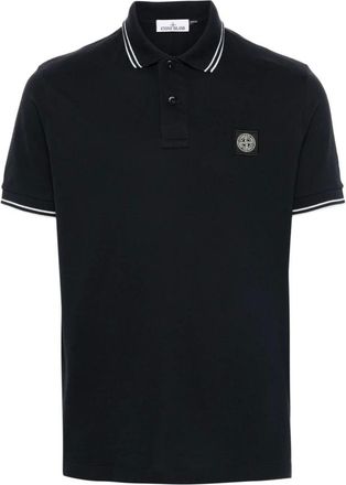 Stone Island Regular-fit polo shirt with snap fastening