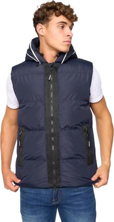Crosshatch Heren Sandbox Hooded Gilet (Marine)