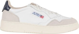 Autry White Blue Medalist Low Suede Accents Leather Sneakers