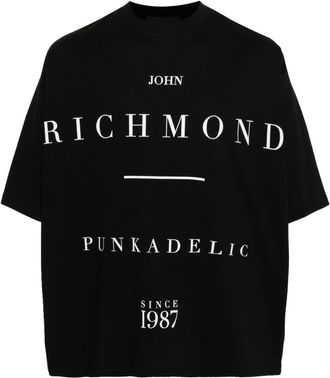 John Richmond logo-print cotton T-shirt - men - Cotton - S - Black