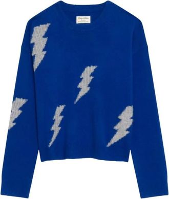 Zadig&Voltaire Markuz Trui - Dames - Ronde hals truien - Blauw - S - Wol - Truien & Vesten