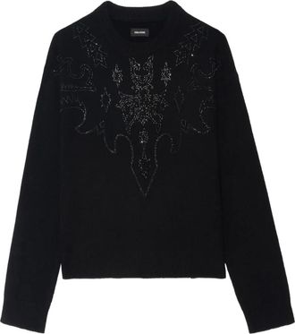Zadig&Voltaire Markuz sweater - women - Cashmere/Rhinestone - S - Black