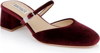Badgley Mischka Valarie Mary Jane Mule in Wine Velvet at Nordstrom, Size 7.5