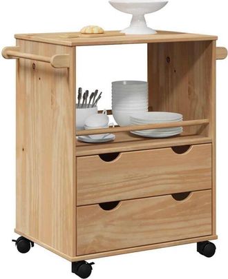 vidaXL Carrito De Cocina Otta Madera Maciza De Pino 59x45x80 Cm Vidaxl