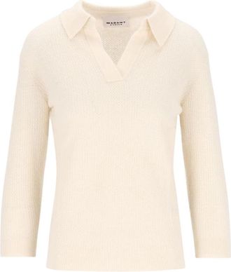 Isabel Marant Nathalie Polo Sweater - Dames - Polos - Wit - 2XS - Polyester - Tops