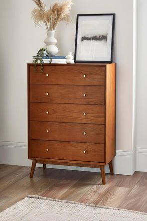 Julian Bowen Lowry 5 Drawer Chest in Brown