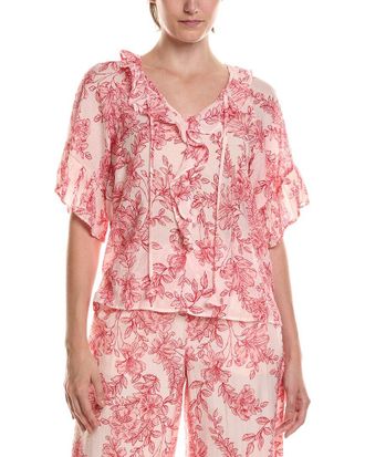Vince Camuto V-Neck Ruffle Front Top