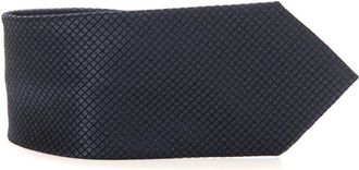 Emporio Armani Zijden Stropdas met Diamantpatroon - Heren - Stropdassen - Blauw - ONE Size - Accessoires