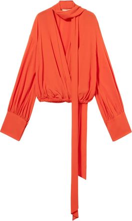 Blumarine Blusa con dettaglio foulard - Arancione