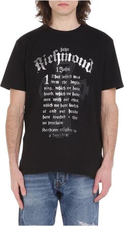 John Richmond T-shirt met print - Heren - T-shirts - Zwart - S - Tops