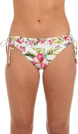 La Blanca Polynesian Adjustable Loop Hipster Bikini Bottoms in White Multi at Nordstrom Rack, Size 10