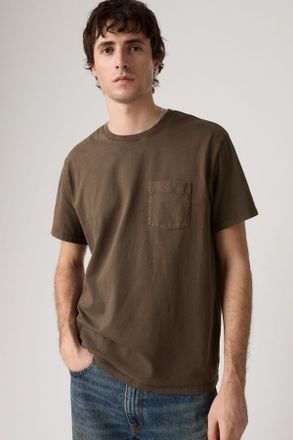 Levi's Essential Pocket Tee - Men - XL - Brown / Garment Dye Coffee