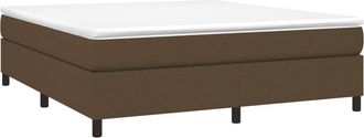 vidaXL Vidaxl - Cama Box Spring Con Colch&oacute;n Tela Marr&oacute;n Oscuro 160x200 Cm