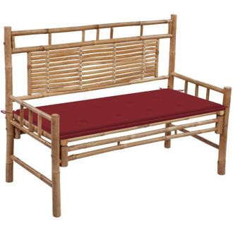 vidaXL Banco De Jard&iacute;n Con Coj&iacute;n Bamb&uacute; 120 Cm Vidaxl