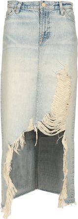 7 For All Mankind Midi Skirt Gonne Light Blue-Donna