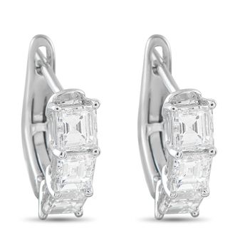 Luxury Bazaar 18K White Gold 1.85ct Diamond Earrings AER-19360