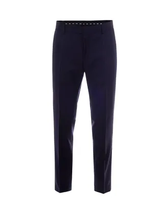 BOSS Slim Fit Trousers in Fine Virgin Wool with Pleated Design