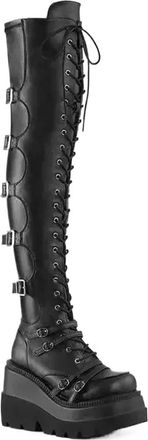 Generic Punk Wedges Long Boots For Women Autumn Winter Over-the-knee Boots Cosplay High Platform Women Boots High Heel Gothic Boots(10.5US)