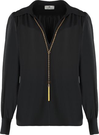 Elisabetta Franchi Shirt In Georgette With Necklace