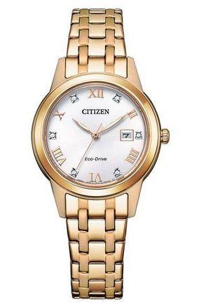 Citizen Eco-Drive Mother-of-Pearl Bracelet Watch, 29mm in Gold at Nordstrom Rack